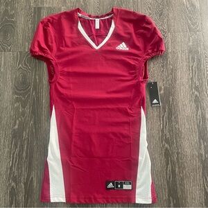 New! Adidas American Football Woven Burgundy Jersey  WVN A1 Stock J Men's Size M